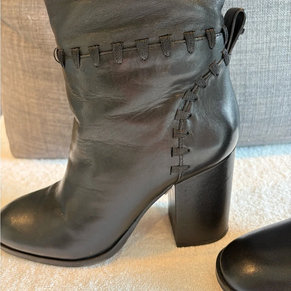 Tory Burch Contraire Leather Boots Black Women’s Size 6. Block Heel Worn Once